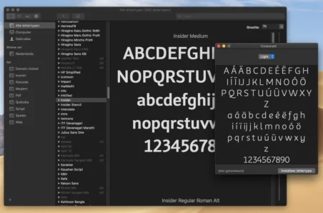 Lettertypecatalogus installatie MacOS - Rene Verkaart
