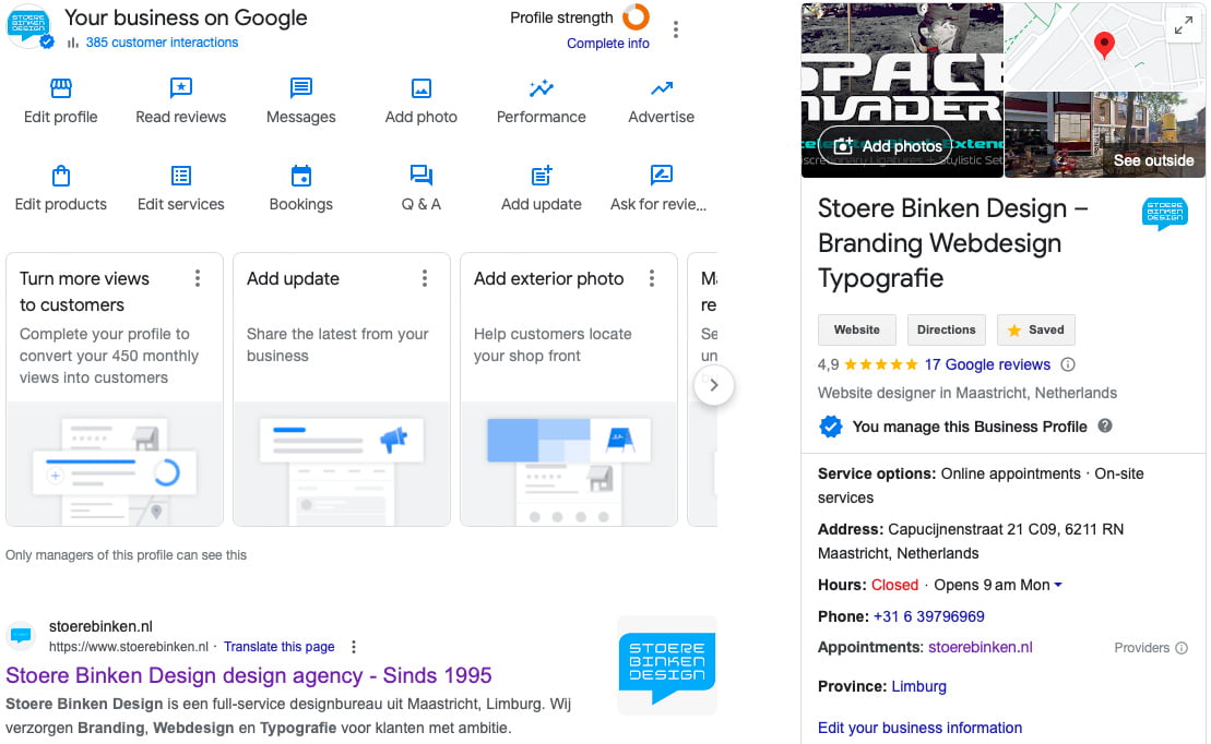 Stoere Binken Design Google Business