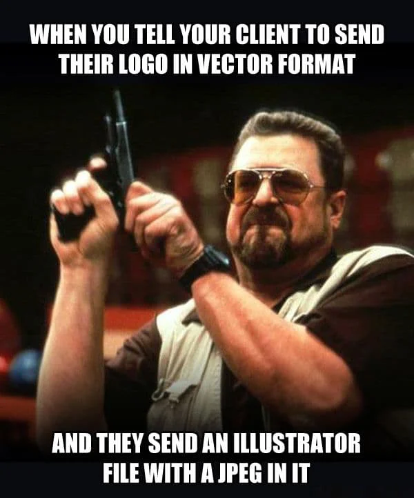 Designer humor meme JPG logo
