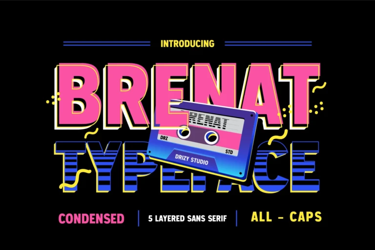 Brenat Layered Sans Serif Condensed font 01 cover 768x0 c default