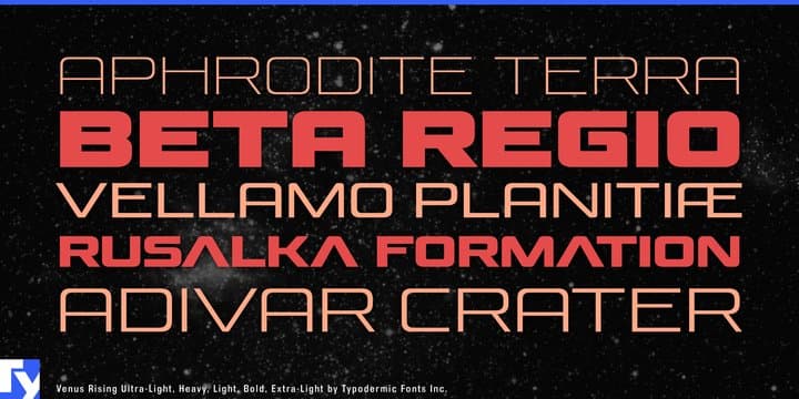 Gratis font Venus Rising