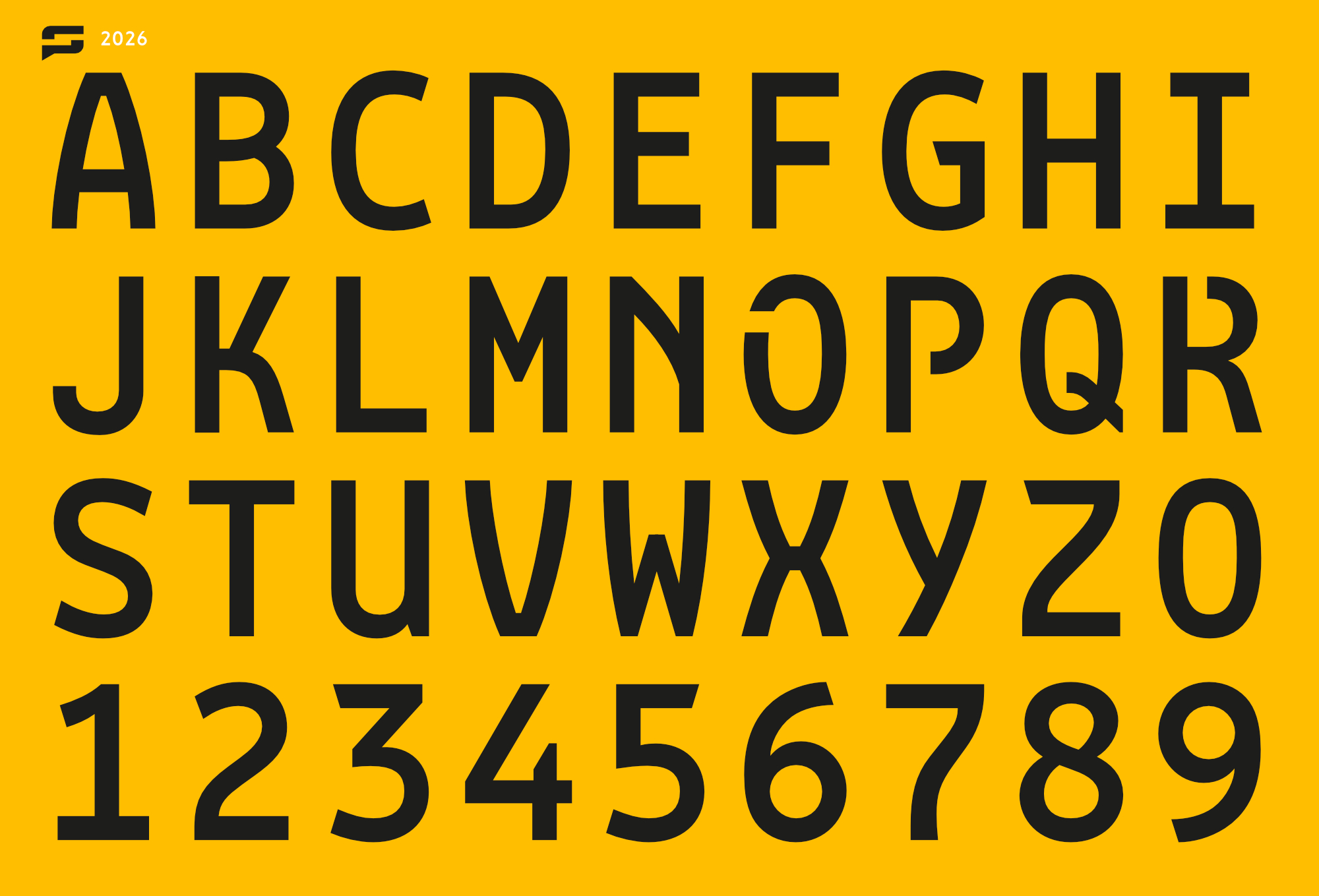 Voorbeeld van een kentekenplaat in het nieuwe lettertype (2026)