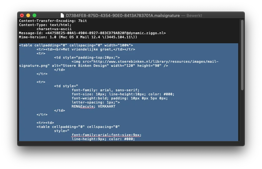 Stap 7 – Plak de HTML code van Stoere Binken Design