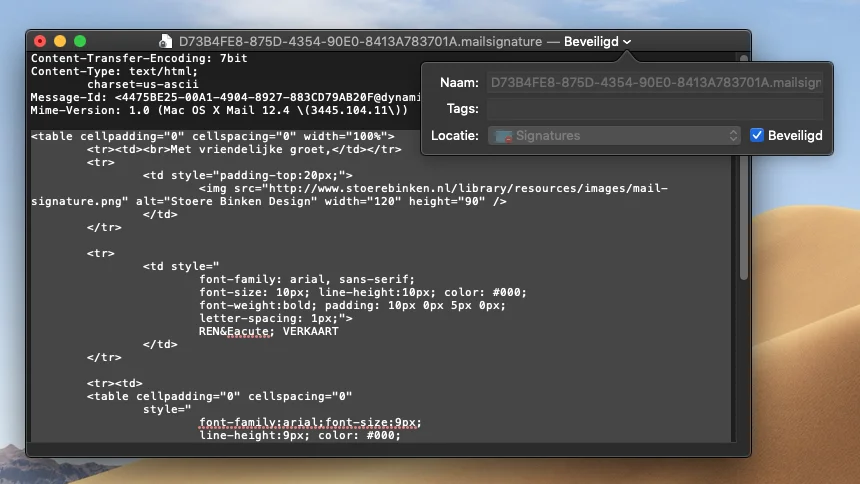 Stap 8 – Beveilig de HTML handtekening - Stoere Binken Design