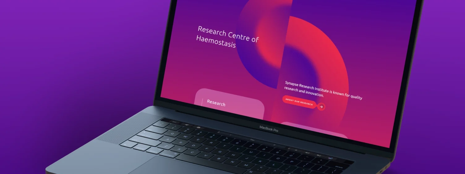 Synapse Research Institute website op laptop