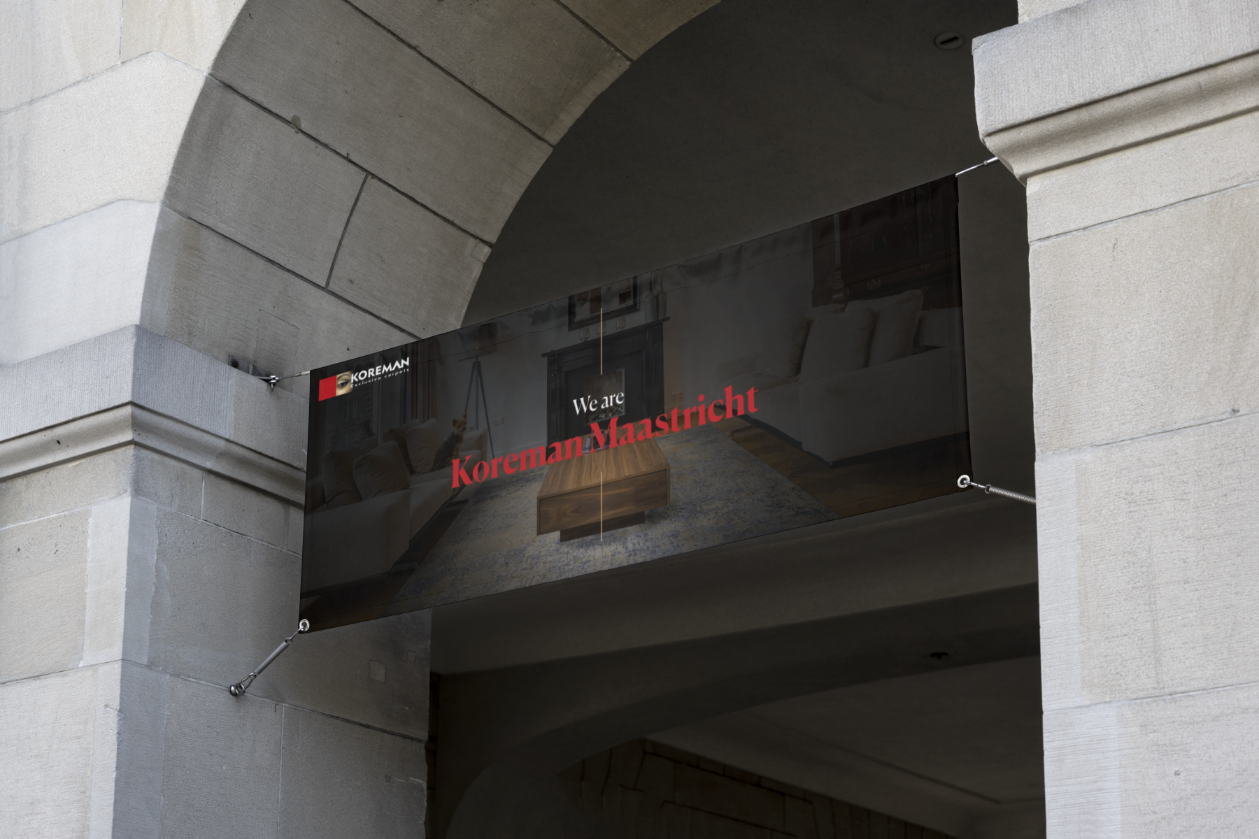 Koreman Exclusive Carpets signage on the showroom facade