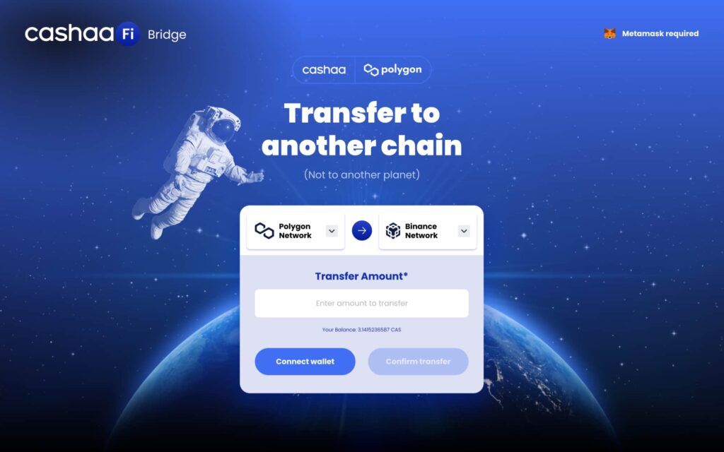 Cashaa cryptocurrency interface