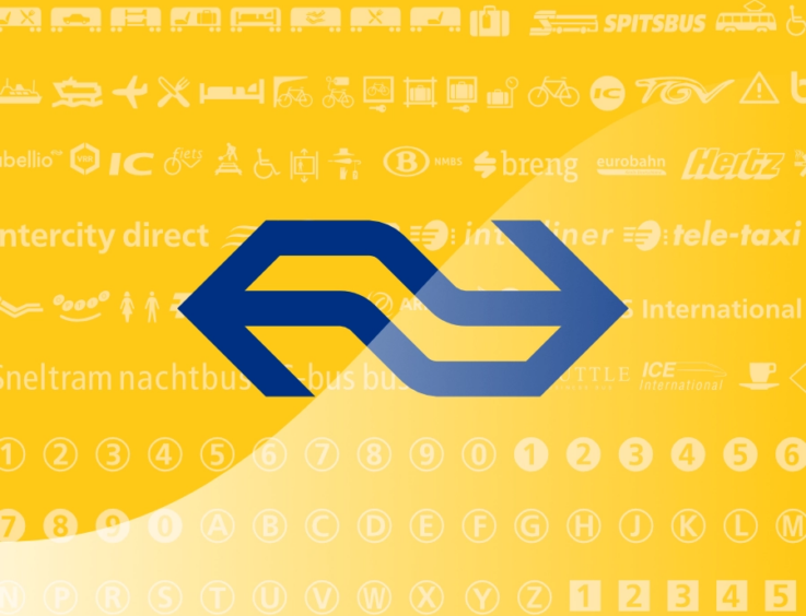 NS-logo op blauwe achtergrond
