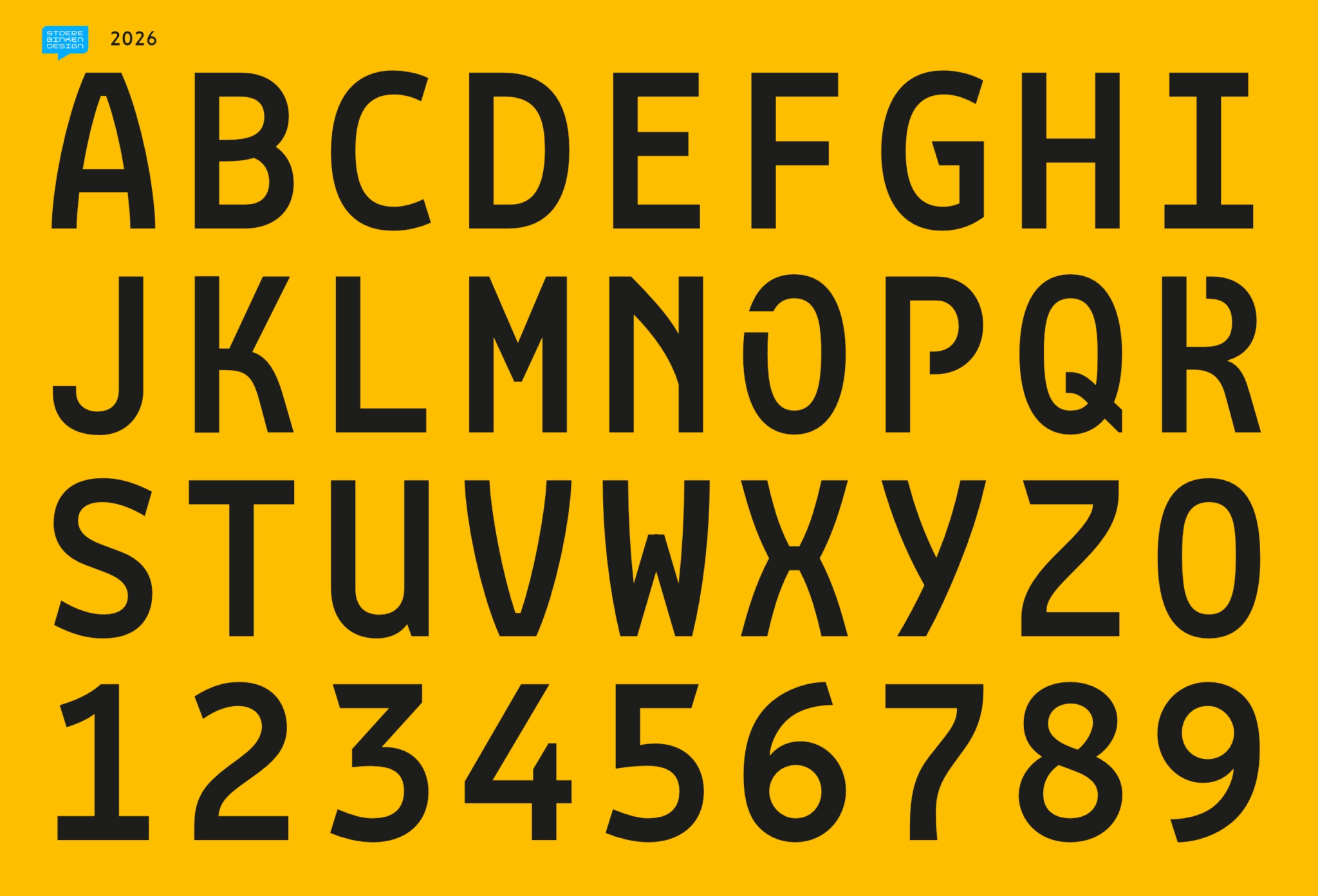 License plate specimen set in the new 2026 typeface