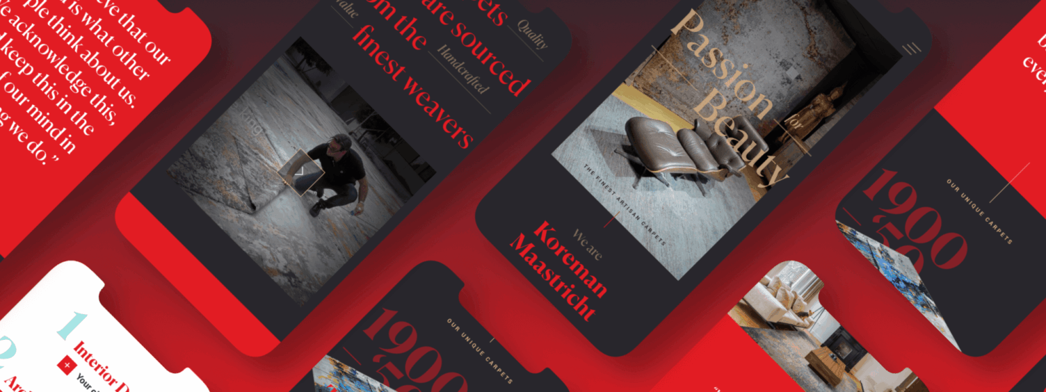 Collage of custom websites designed by Stoere Binken Design
