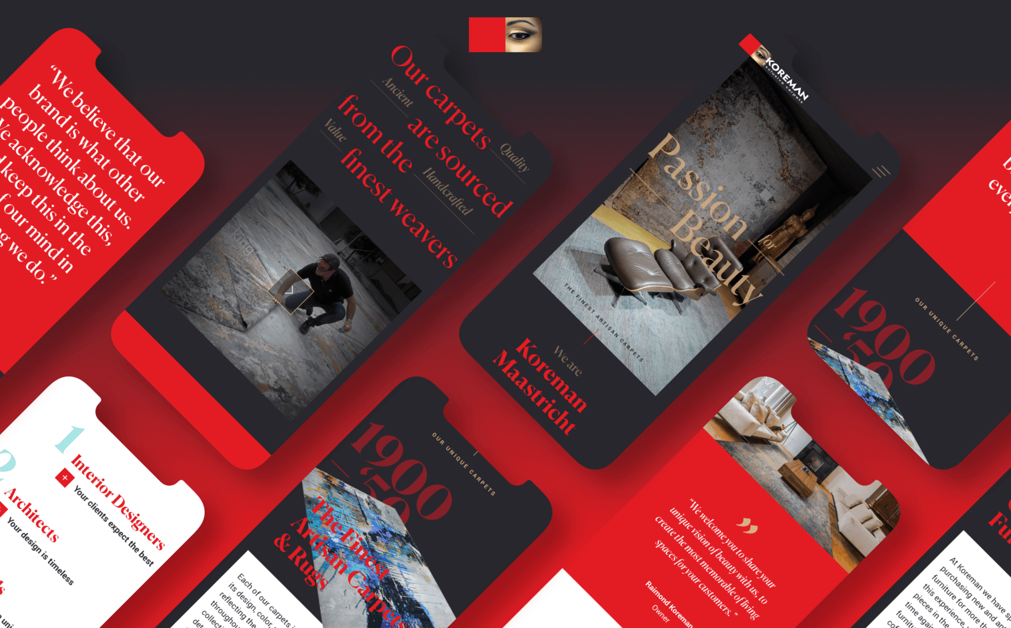 Collage of custom websites designed by Stoere Binken Design